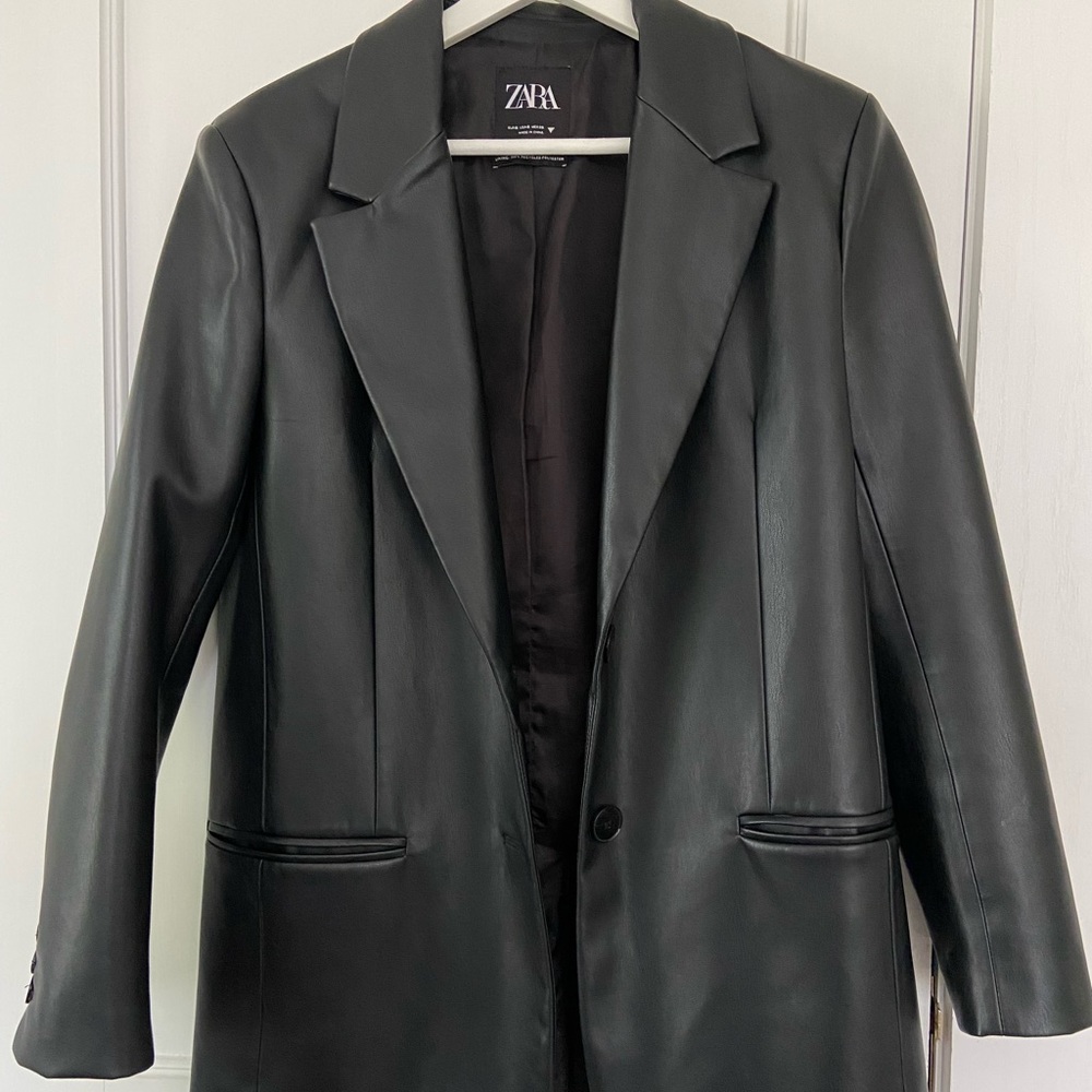 ZARA LEATHER BLAZER